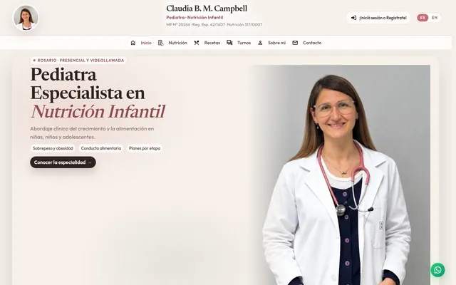 Página de inicio de Dra. Claudia Campbell